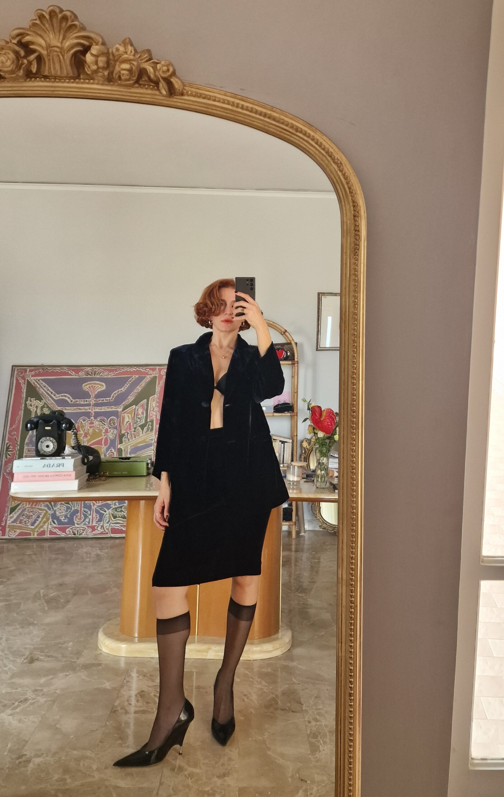 Tailleur velluto blu scuro by Luisa Spagnoli tg 44