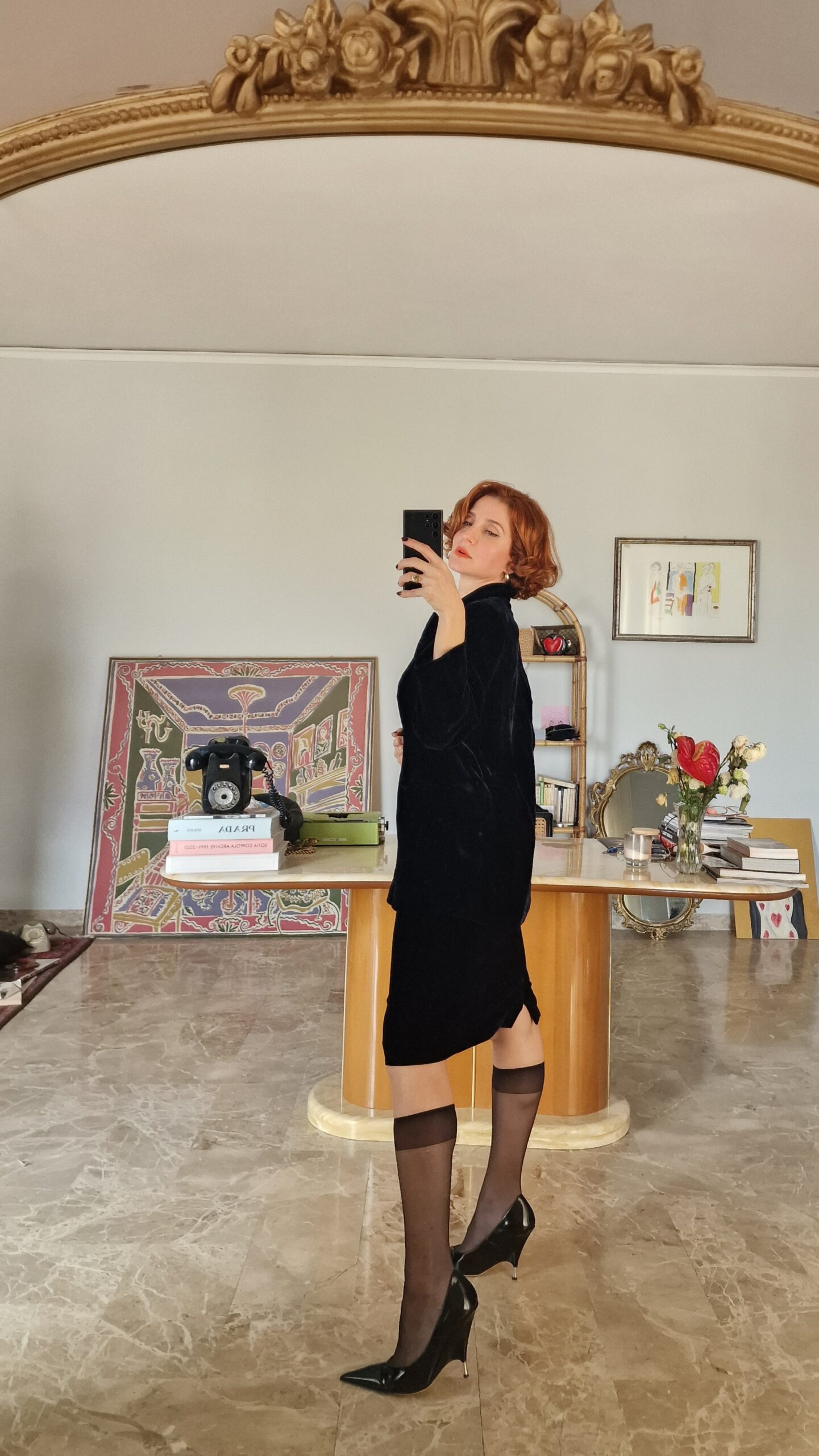 Tailleur velluto blu scuro by Luisa Spagnoli tg 44 - immagine 4