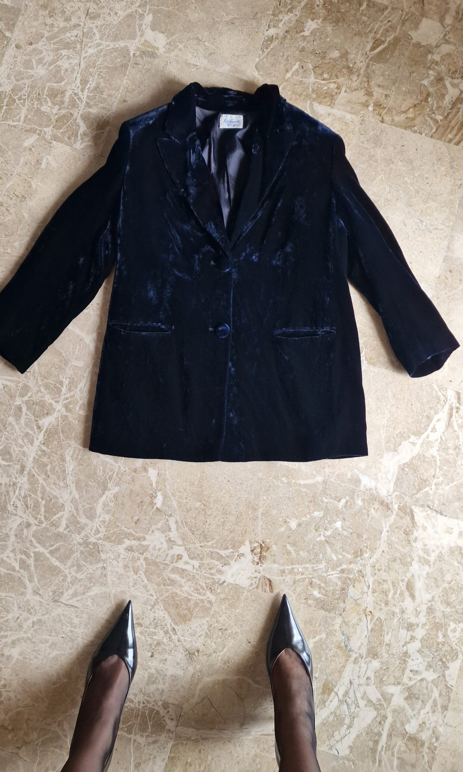 Tailleur velluto blu scuro by Luisa Spagnoli tg 44 - immagine 6
