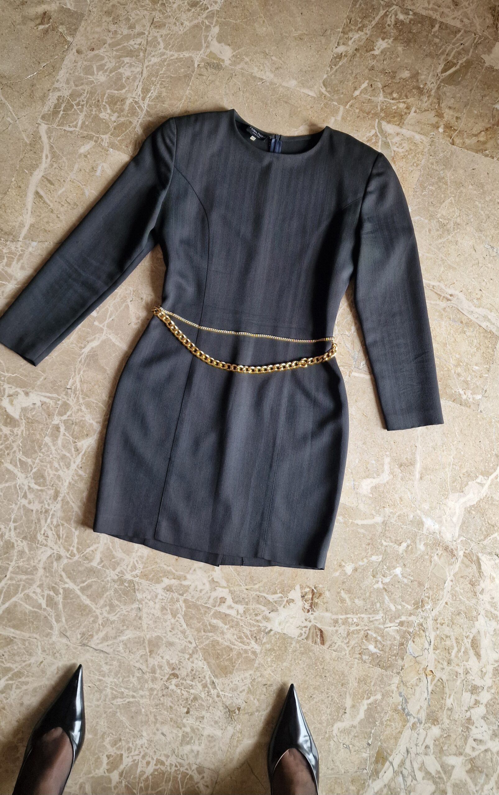 Abito tubino vintage con cinture dorate tg38/40 - immagine 6