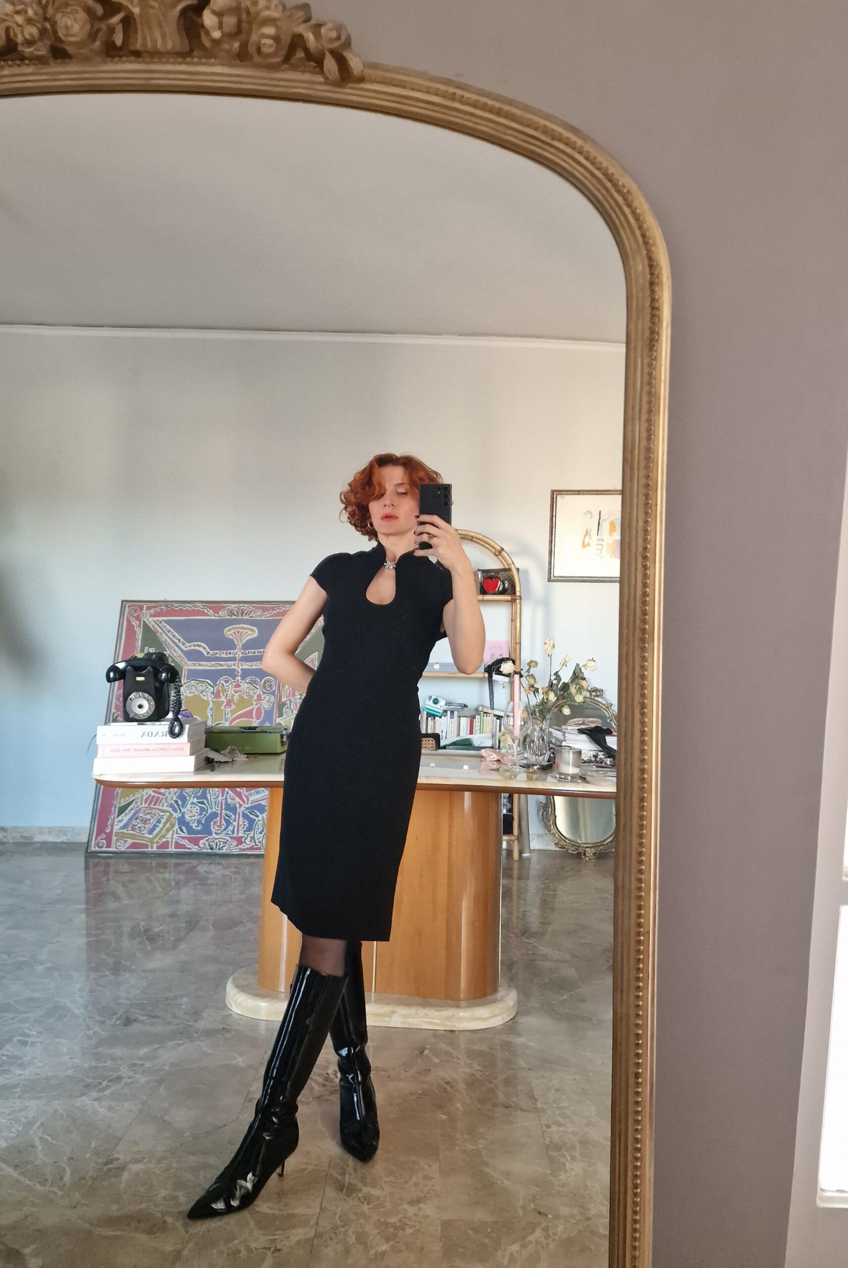 Abito Qiapo nero in crépe by Max Mara - immagine 2