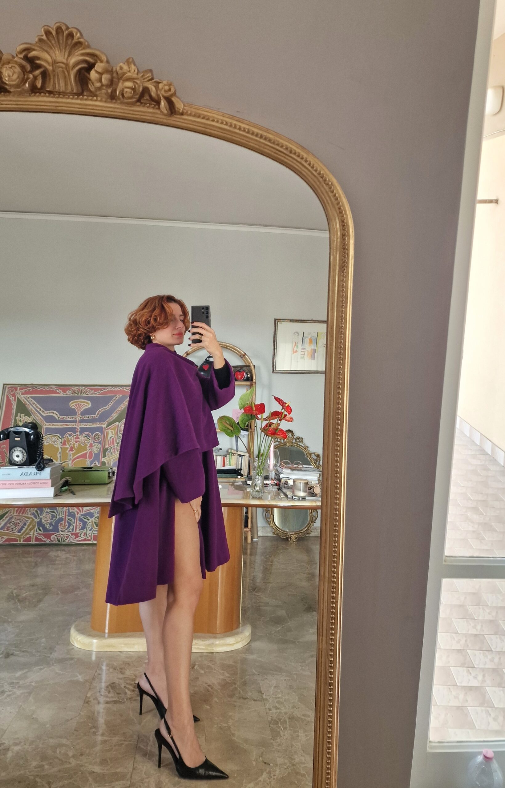 Cappotto mantella viola vintage by Byblos - immagine 4