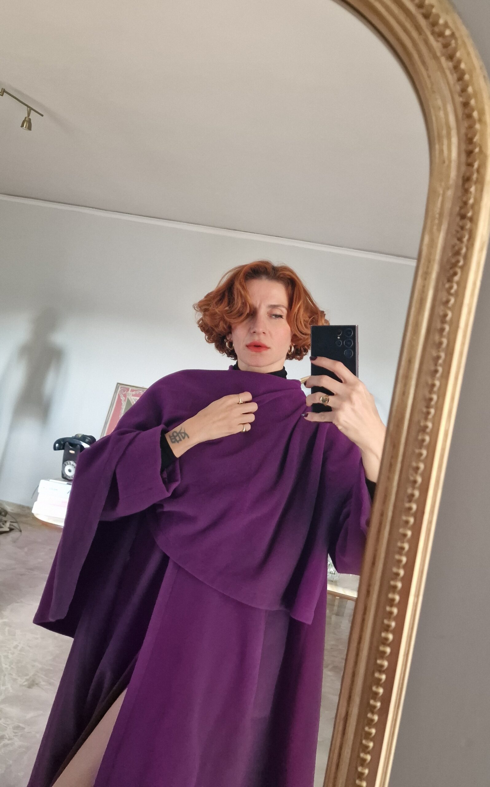 Cappotto mantella viola vintage by Byblos - immagine 11