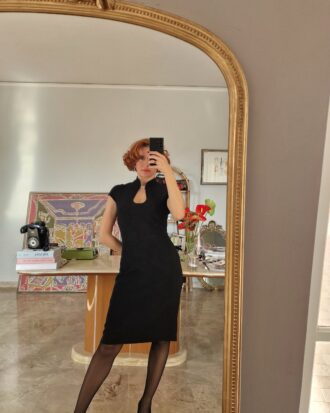 Abito Qiapo nero in crépe by Max Mara