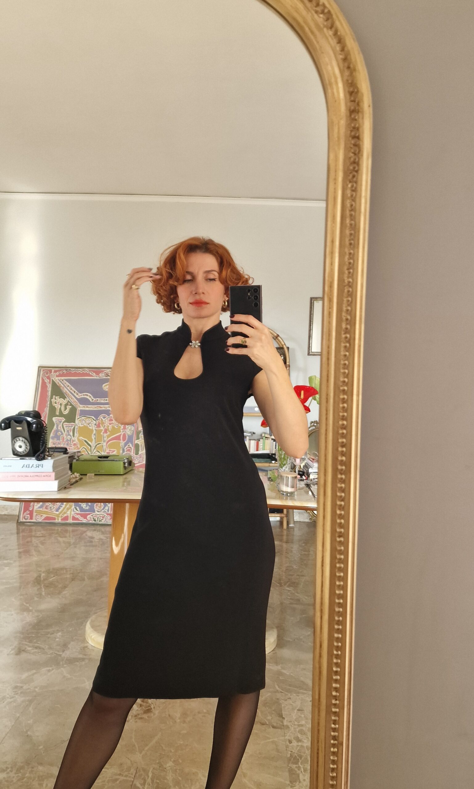 Abito Qiapo nero in crépe by Max Mara - immagine 4