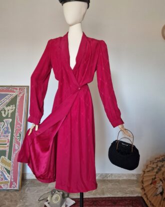 Abito vintage by Christian Dior 100% seta magenta