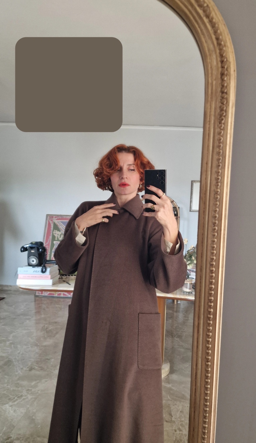 Cappotto Max Mara prima linea tortora/oliva in 100% lana - immagine 11