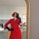 Abito wrap dress vintage ma nuovo in Pura lana rossa