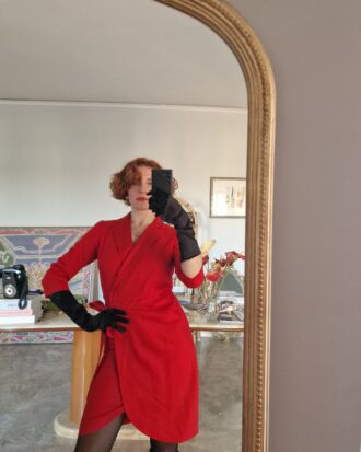 Abito wrap dress vintage ma nuovo in Pura lana rossa