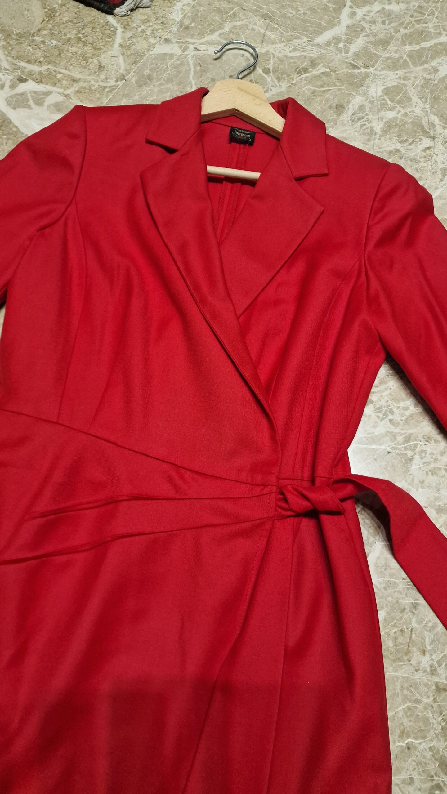 Abito wrap dress vintage ma nuovo in Pura lana rossa - immagine 6
