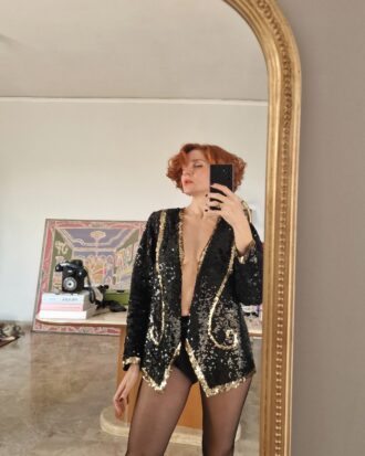 Giacca vintage Sartoriale in paillettes e Seta