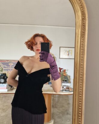 Top corsetto in velluto Seta nero by Peter Pilotto tg 44