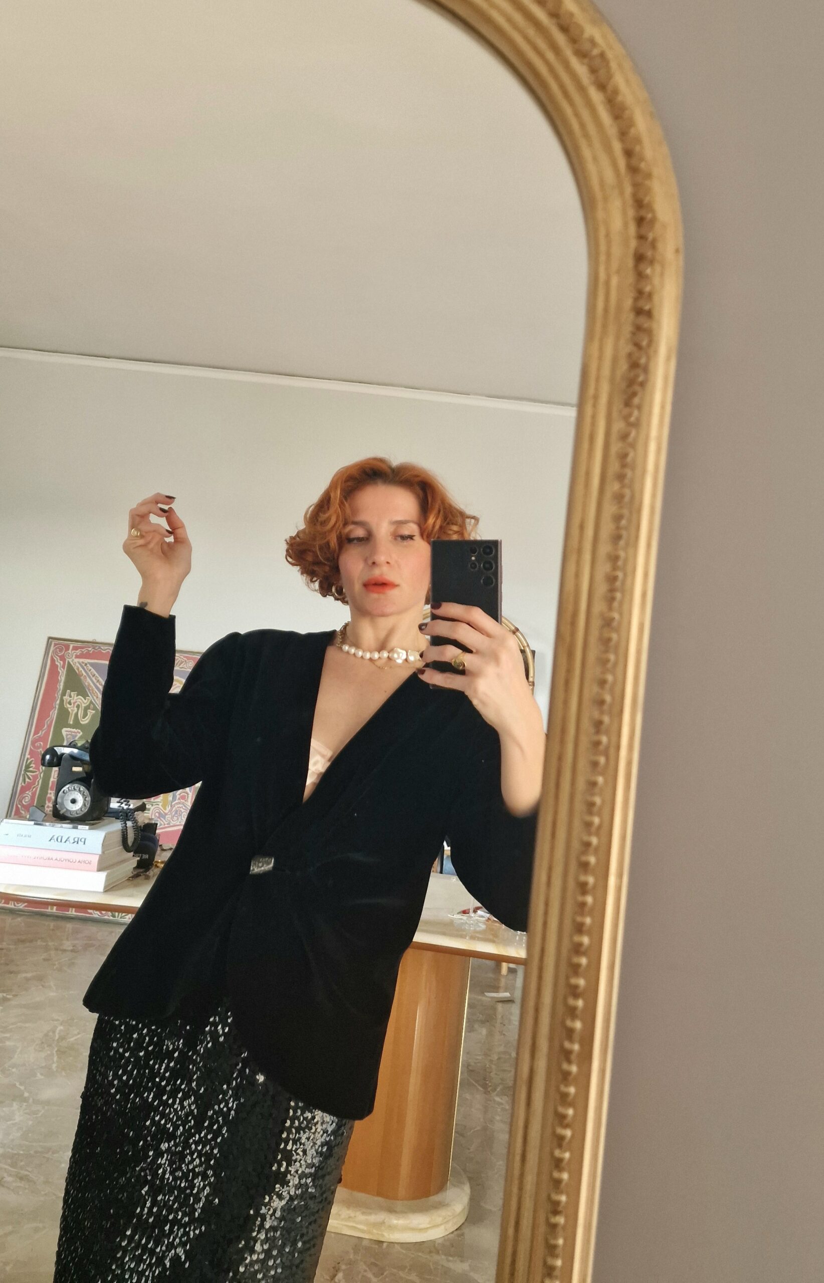 Giacca vintage in vero velluto nero completamente Sartoriale - immagine 4