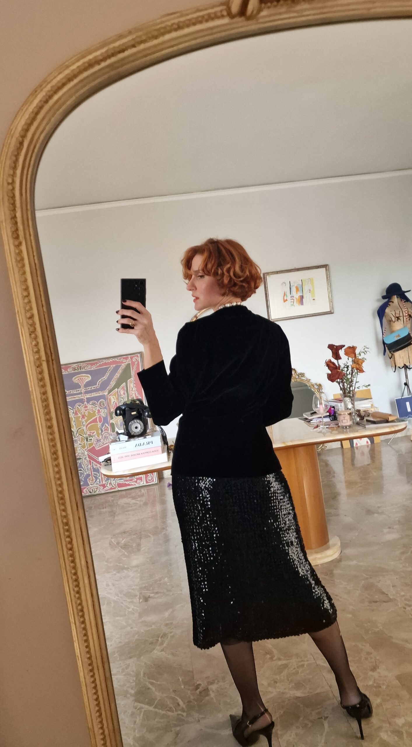 Giacca vintage in vero velluto nero completamente Sartoriale - immagine 5