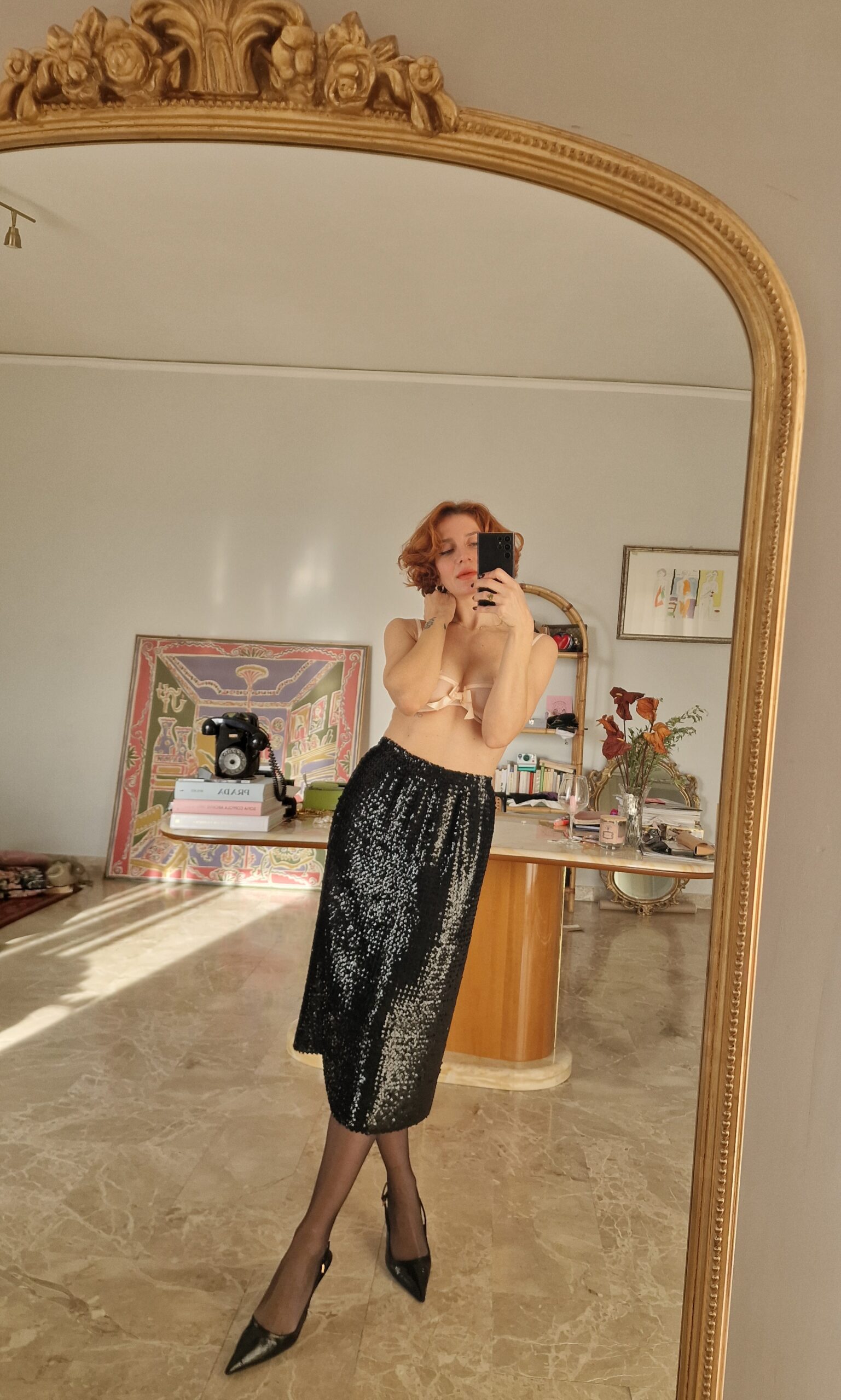 Gonna paillettes sartoriale tg M (40 e 42)
