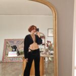 Pantaloni vintage in velluto neri by Moschino