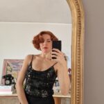 Top vintage anni 90  ricoperto di paillettes nere