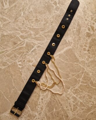 Cintura MOSCHINO vintage da collezione con perle e catene