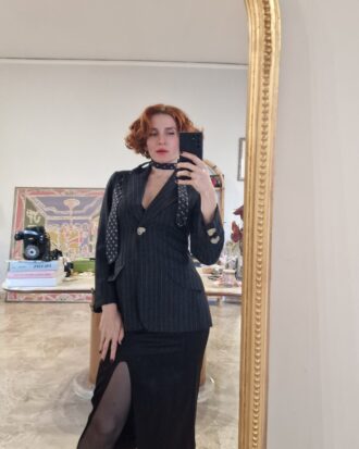 Giacca vintage by Moschino Couture in Pura lana gessata