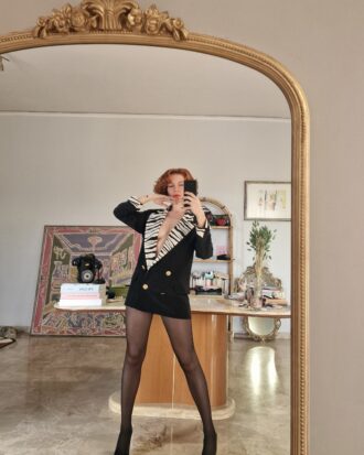 Giacca vintage anni 90 in Pura Seta con pattern zebrato