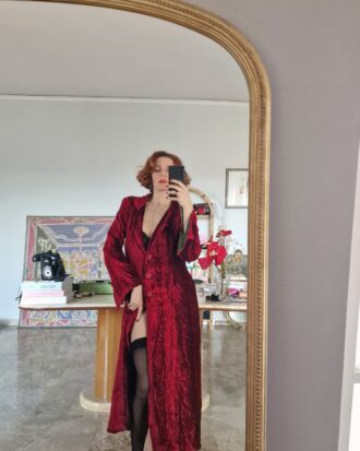 Capospalla in Velluto di seta sartoriale Rosso rubino