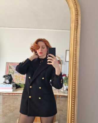 Giacca vintage doppiopetto blu by Luisa Spagnoli lana & Cashmere