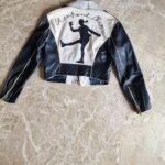 Moschino vintage 90's leather Olivia jacket black&white