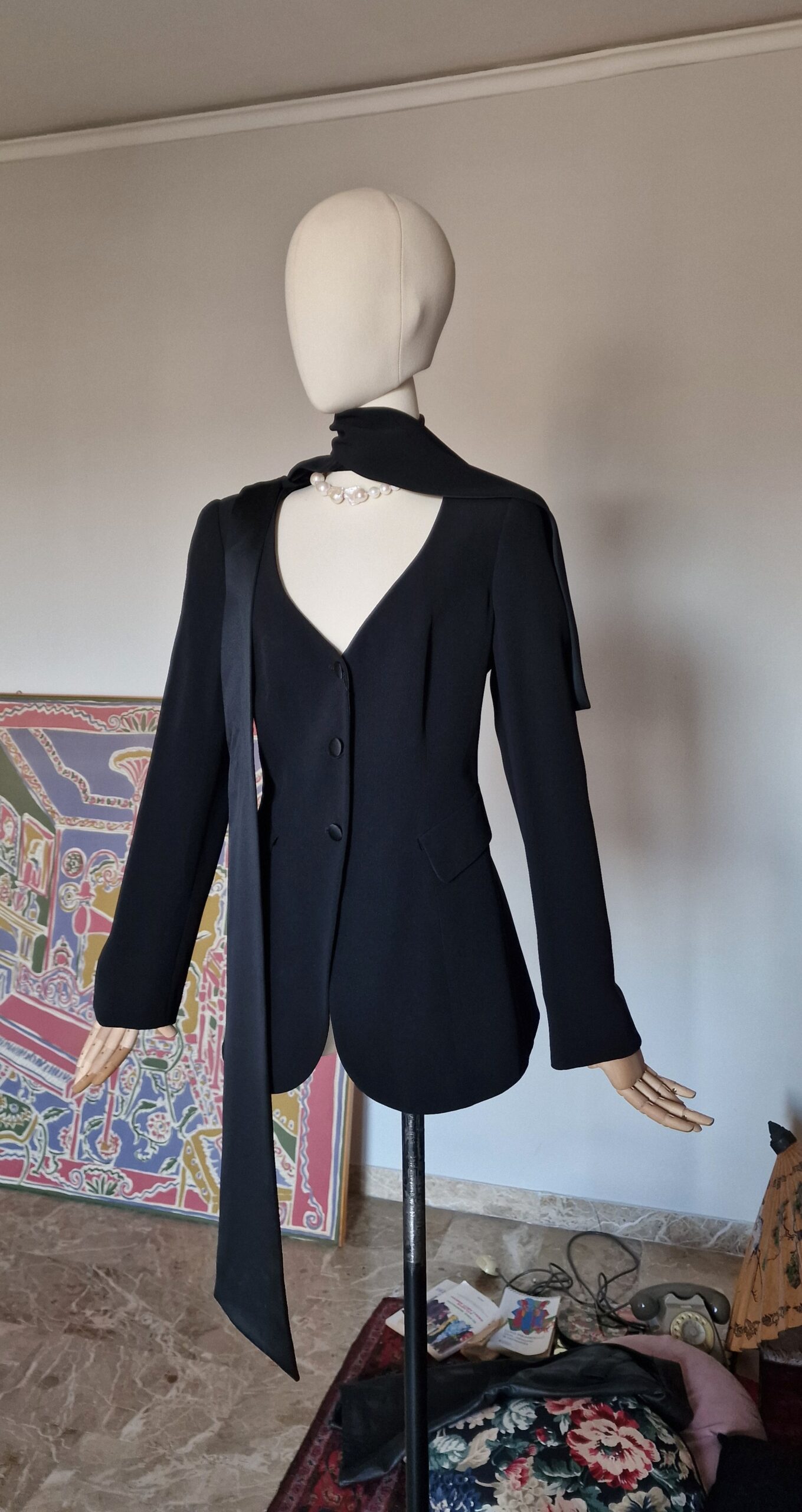Giacca Giorgio Armani prima linea in cady e Seta vintage ma nuova tg 42 - immagine 9