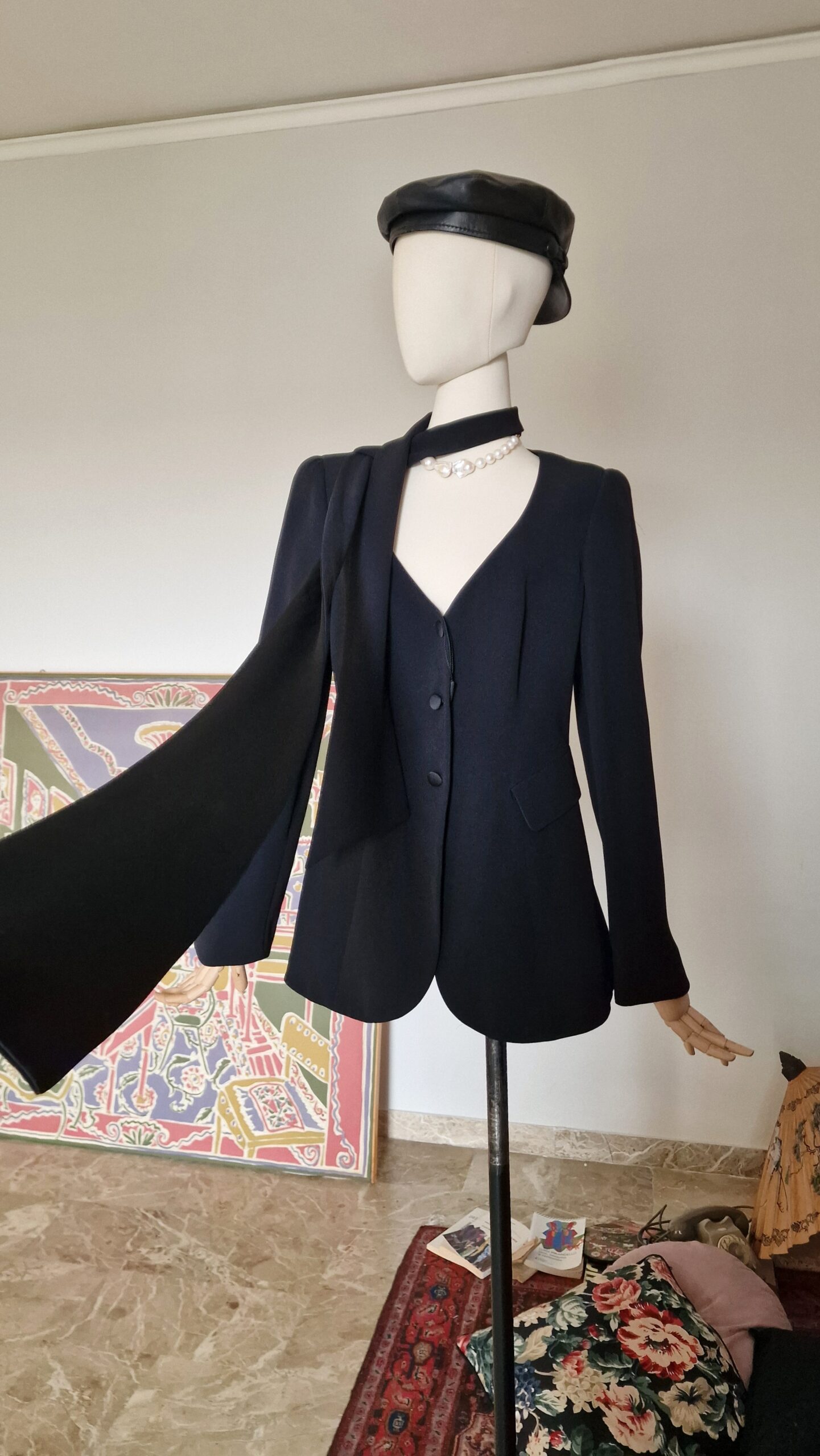 Giacca Giorgio Armani prima linea in cady e Seta vintage ma nuova tg 42 - immagine 11