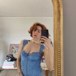 Corsetto francese steccato azzurro ceruleo tg 42 coppa 3°C