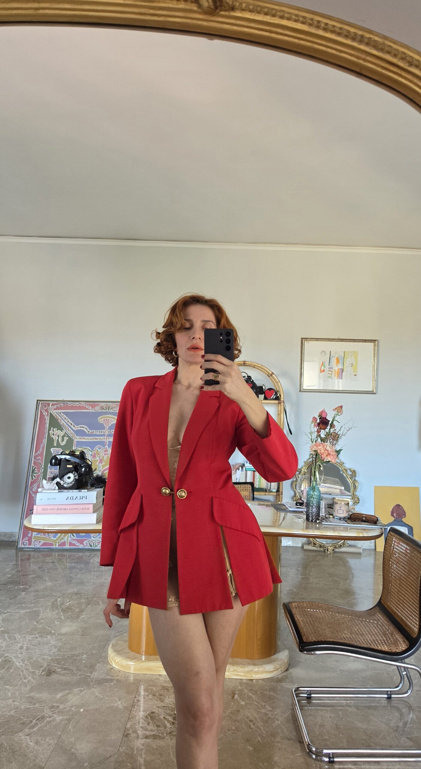 Giacca Moschino vintage rossa anni 90 con spacchi - immagine 16