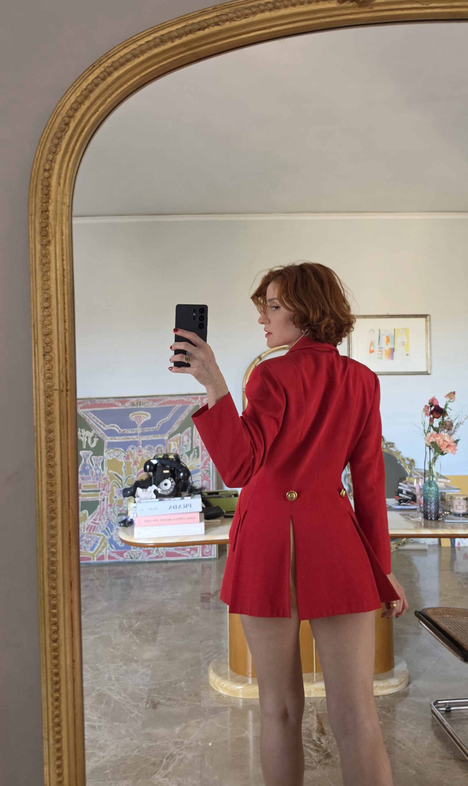 Giacca Moschino vintage rossa anni 90 con spacchi - immagine 6