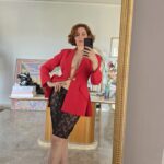 Giacca Moschino vintage rossa anni 90 con spacchi