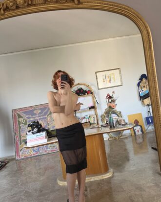 Gonna in organza di Seta nera nuova by La Perla tg38