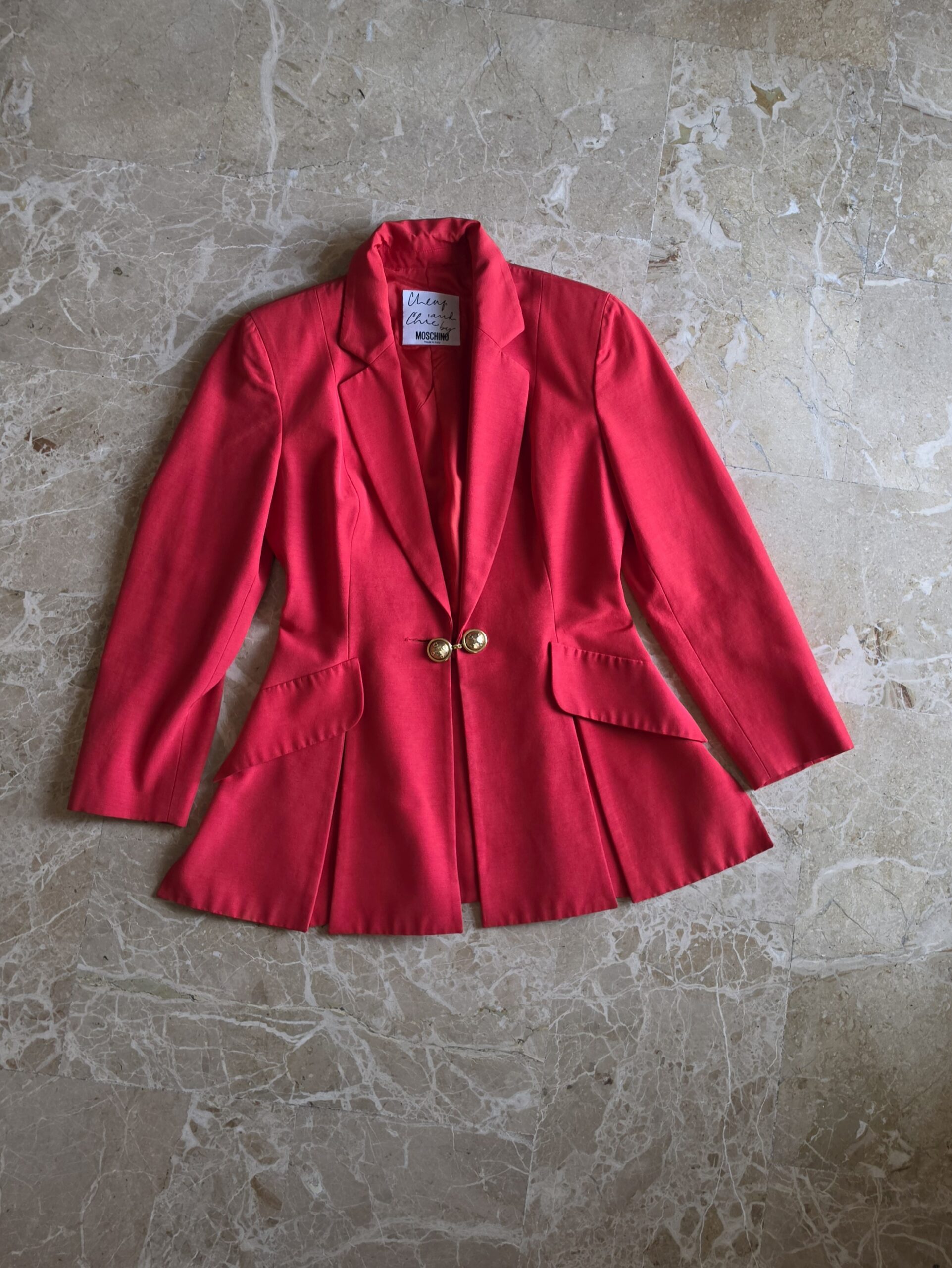 Giacca Moschino vintage rossa anni 90 con spacchi - immagine 11