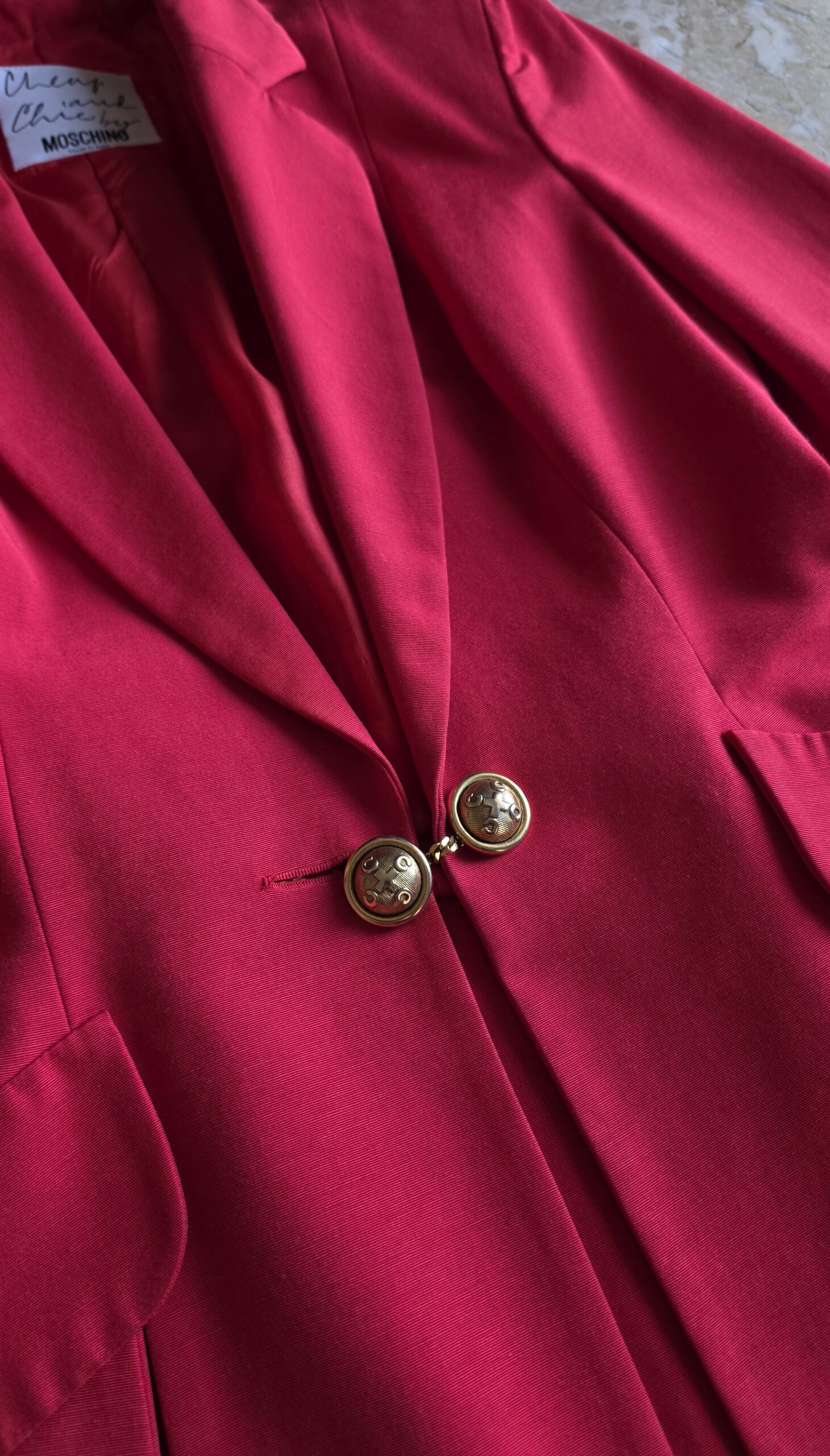 Giacca Moschino vintage rossa anni 90 con spacchi - immagine 8