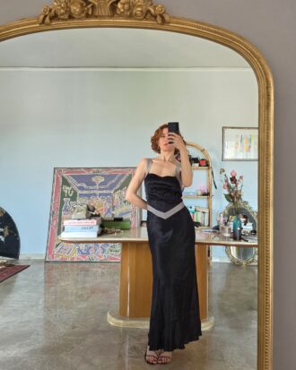 Abito vintage da sera in 100% Pura Seta tg 44