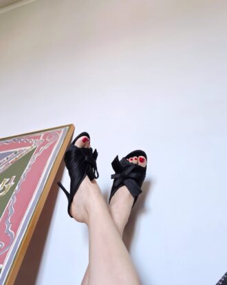 Mules in raso nere by N°21 Alessandro Dell'Acqua 41