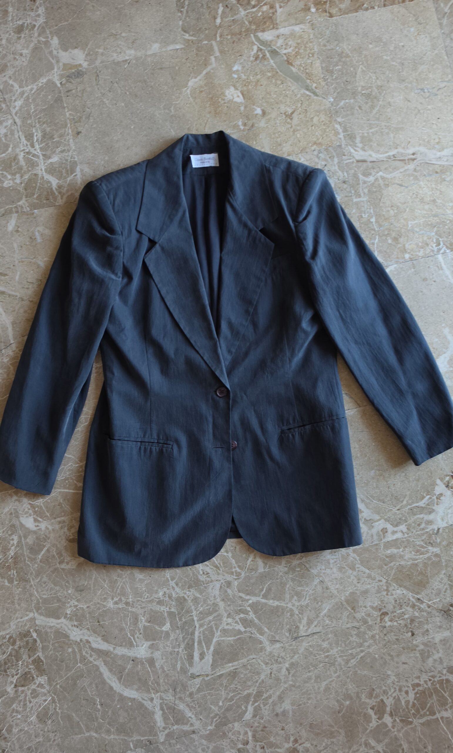 Tailleur vintage minimal in Pura Seta grigio Piombo tg 38/40 - immagine 8