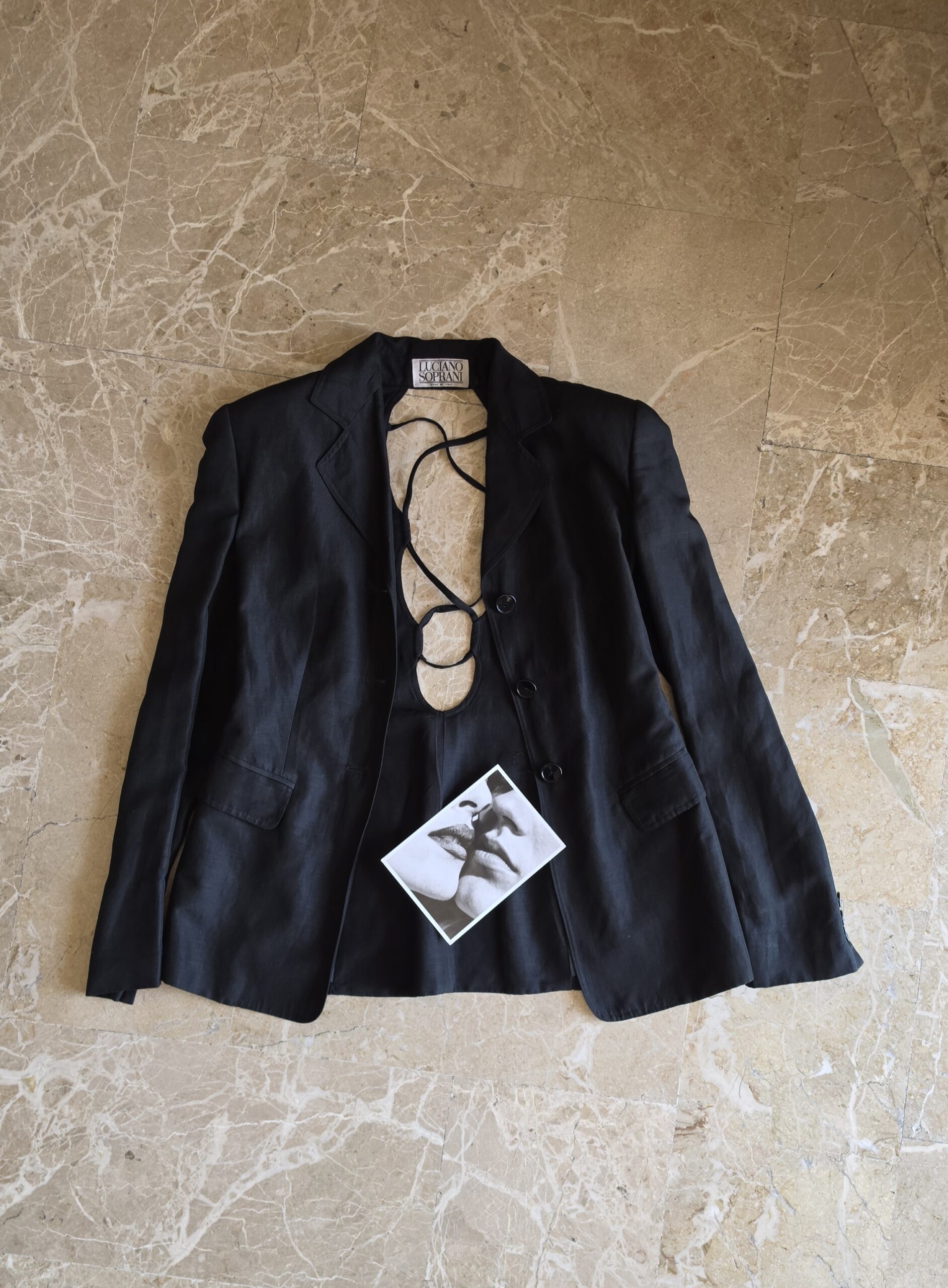 Giacca vintage d'archivio fine anni 80 by Luciano Soprani in Seta e lino. - immagine 2