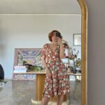 Abito vintage in Mussola di cotone pattern rose