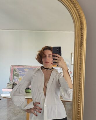 Camicia bianca popeline cotone maniche scenografiche by Les Copains tg 42/44
