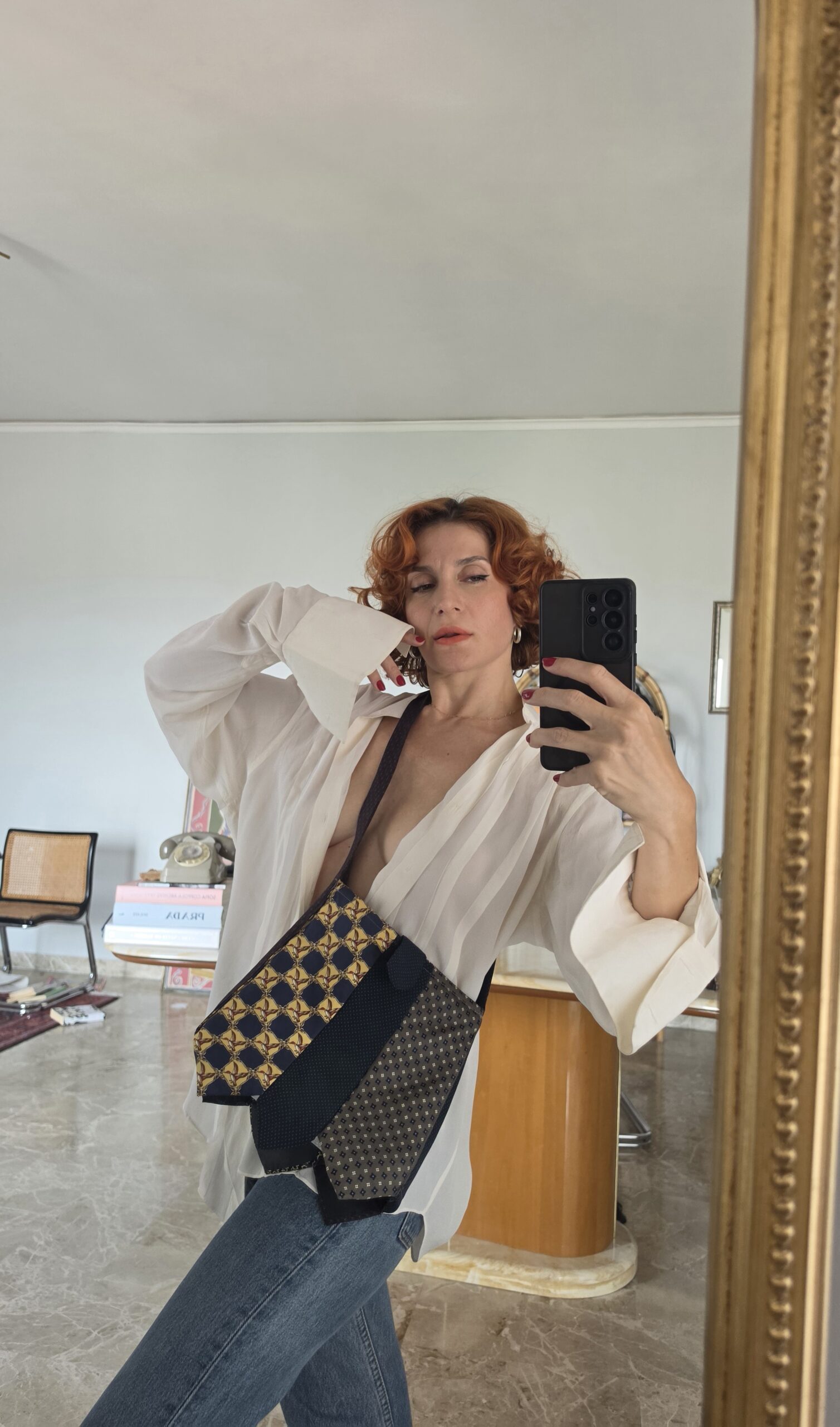 Borsa sartoriale con cravatte in Pura Seta