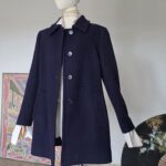 Cappotto PRADA prima linea taglio anni 60 in 100% lana blu
