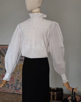 Camicia vintage in cotone novecentesca Edoardiana