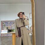 Trench vintage da uomo in gabardine di Pura lana