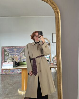 Trench vintage da uomo in gabardine di Pura lana
