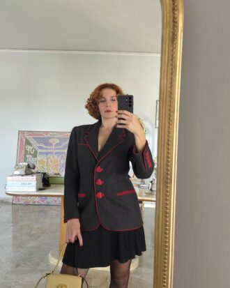 Giacca vintage Moschino Couture in lana con bottoni a cuore tg 42