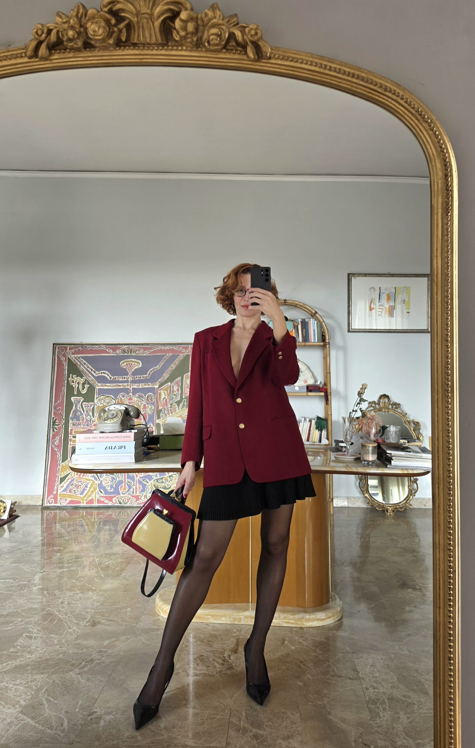 Borsa /zaino vintage anni 90 by Moschino in pelle spazzolata - immagine 5