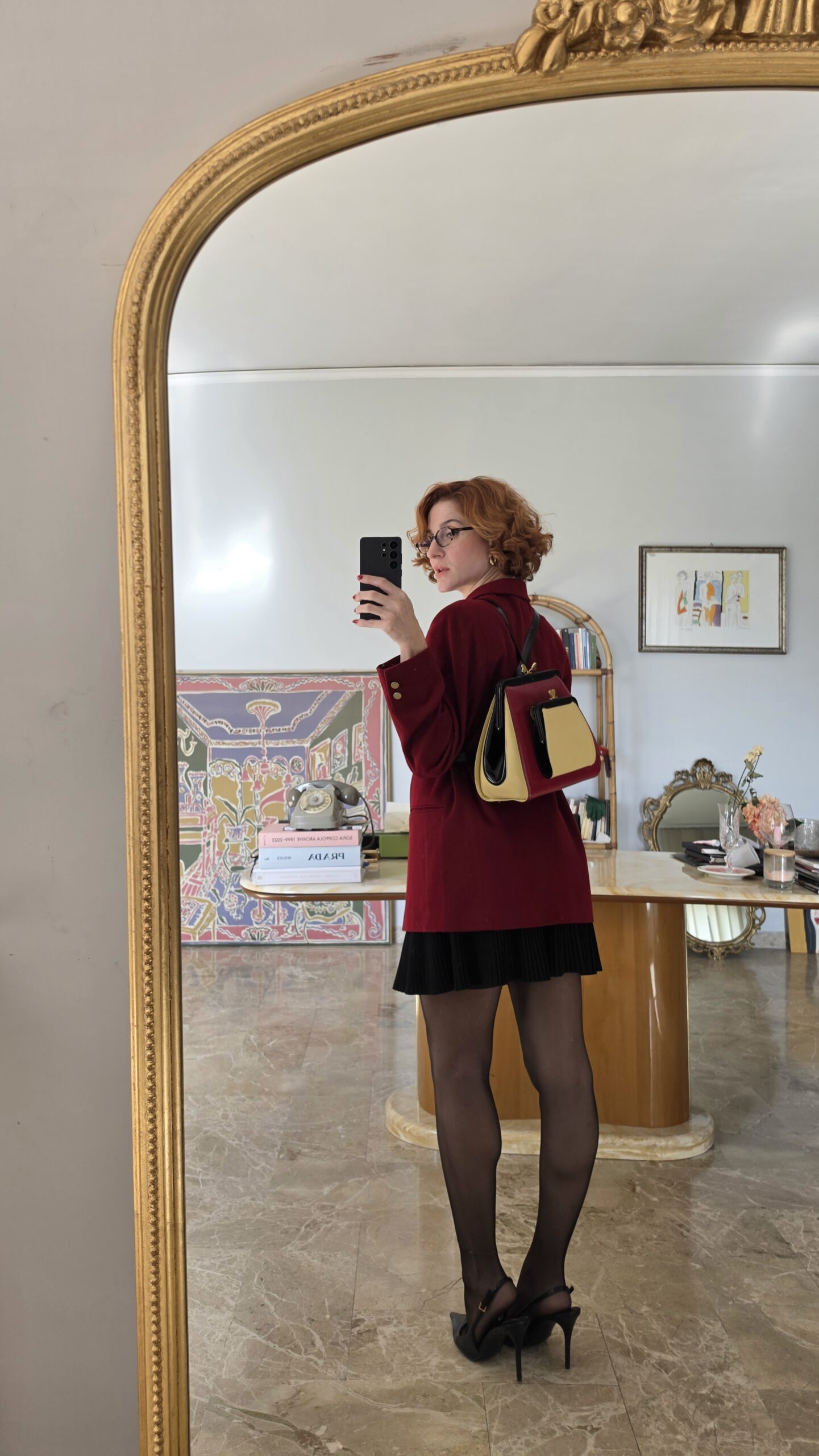 Borsa /zaino vintage anni 90 by Moschino in pelle spazzolata - immagine 6
